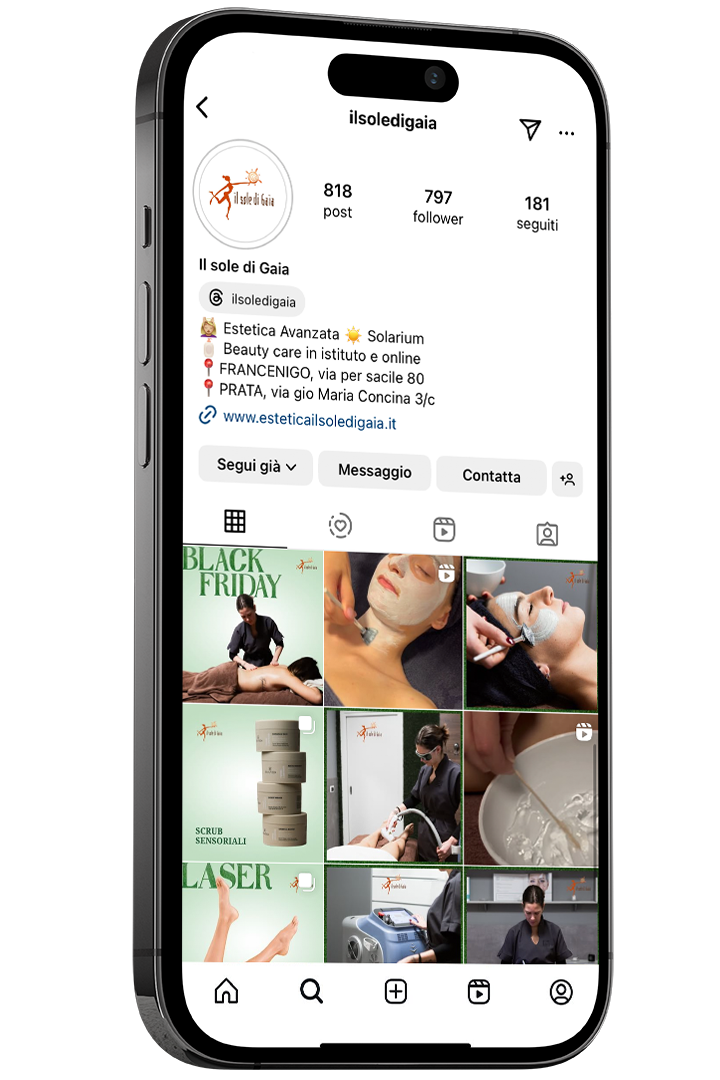 mockup pagina instagram Il Sole di Gaia