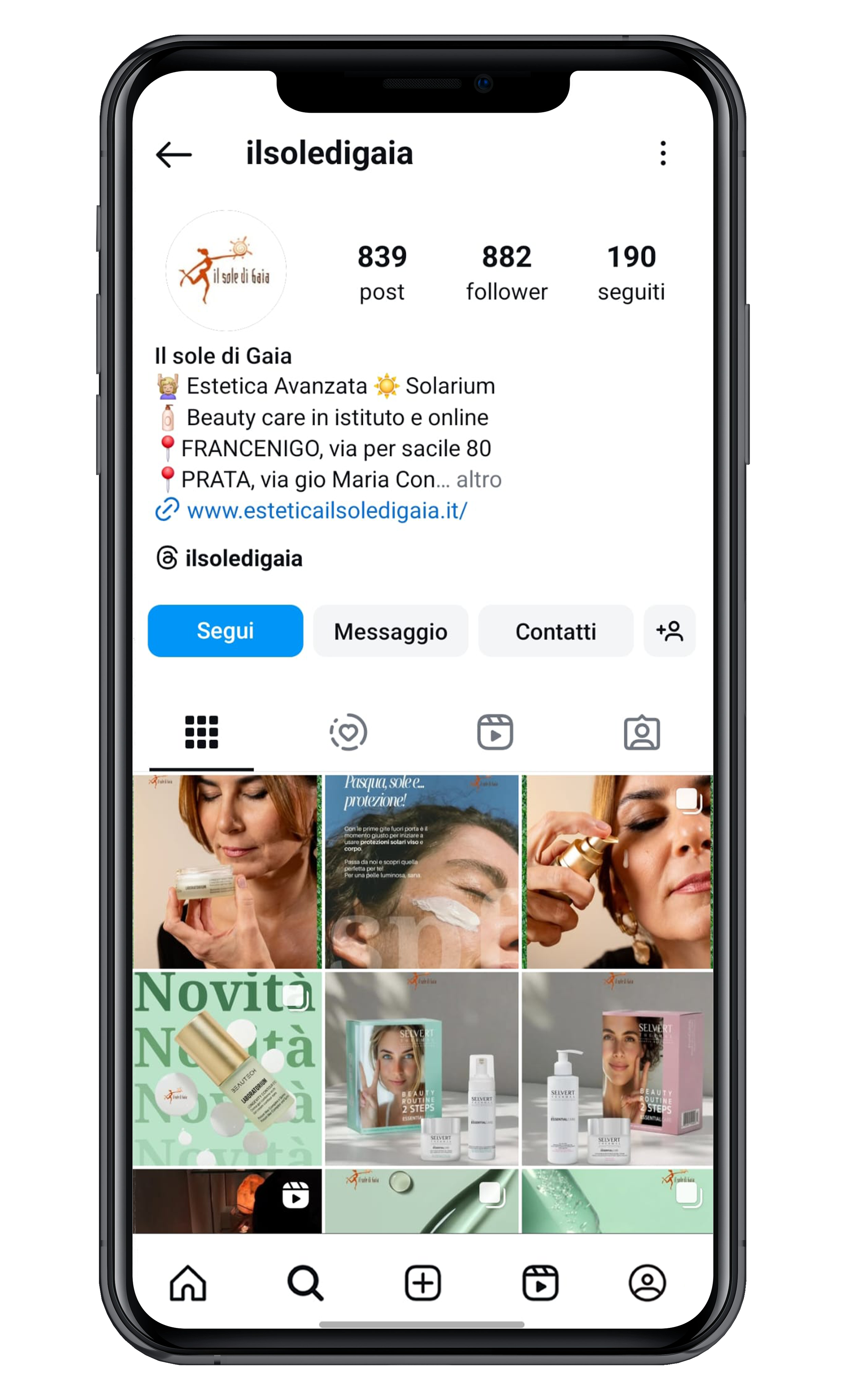 SoledigaiaIG mockup pagina instagram Il Sole di Gaia