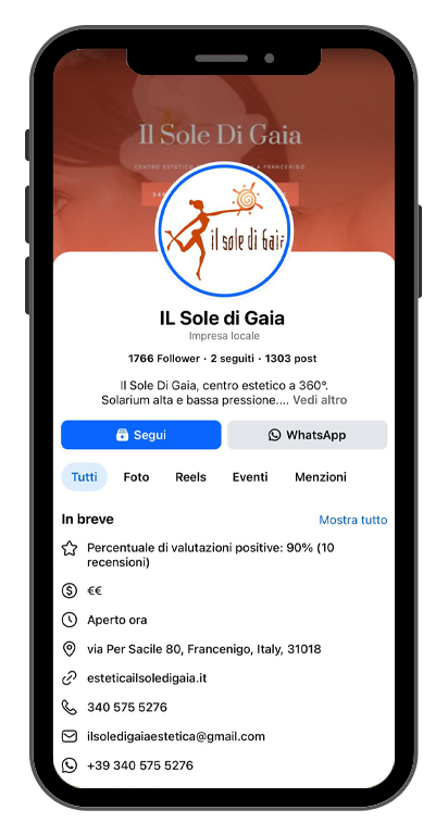 mockup pagina instagram Il Sole di Gaia